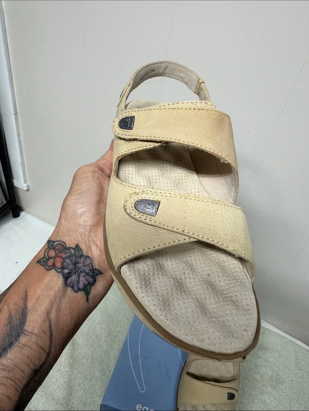 SoftWalk Beige Open-Back Comfort Sandal
